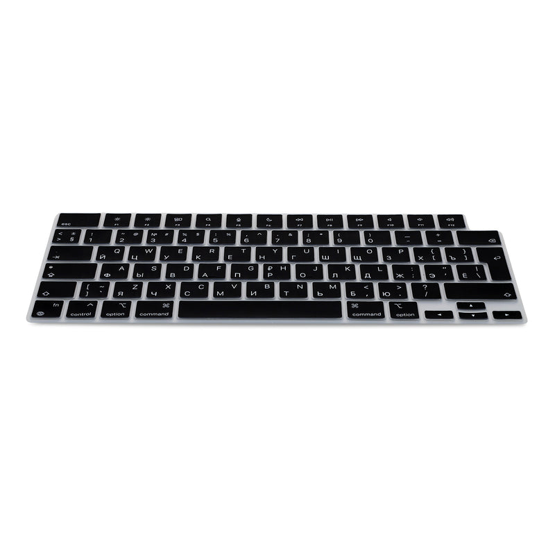 kwmobile Silikon Tastaturschutz für Apple Macbook Air 15 2023 M2 (A2941) - QWERTY Russisch Keyboard Cover Abdeckung - Schwarz Schwarz  