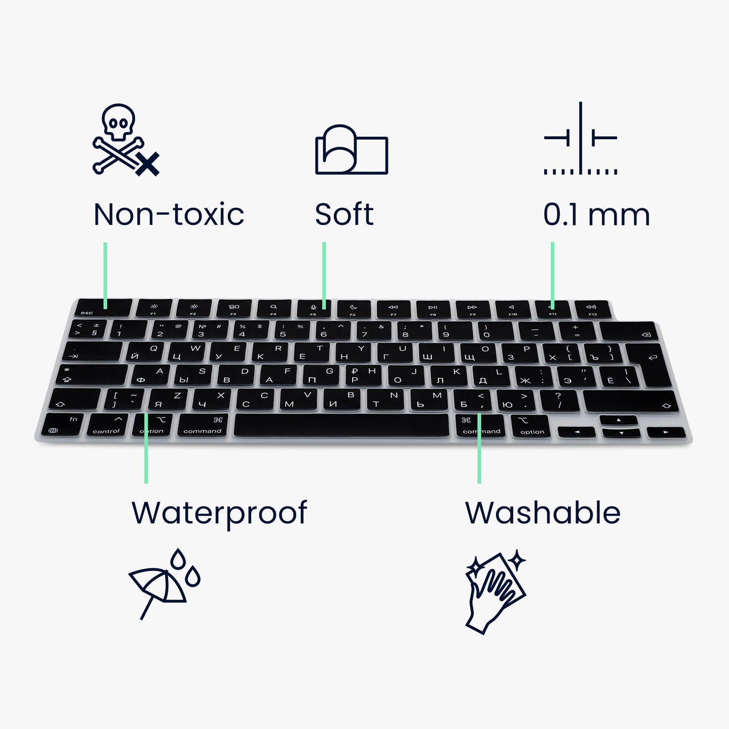 Tastaturschutz für Apple Macbook Air 15 2023 M2 (A2941) Russisch