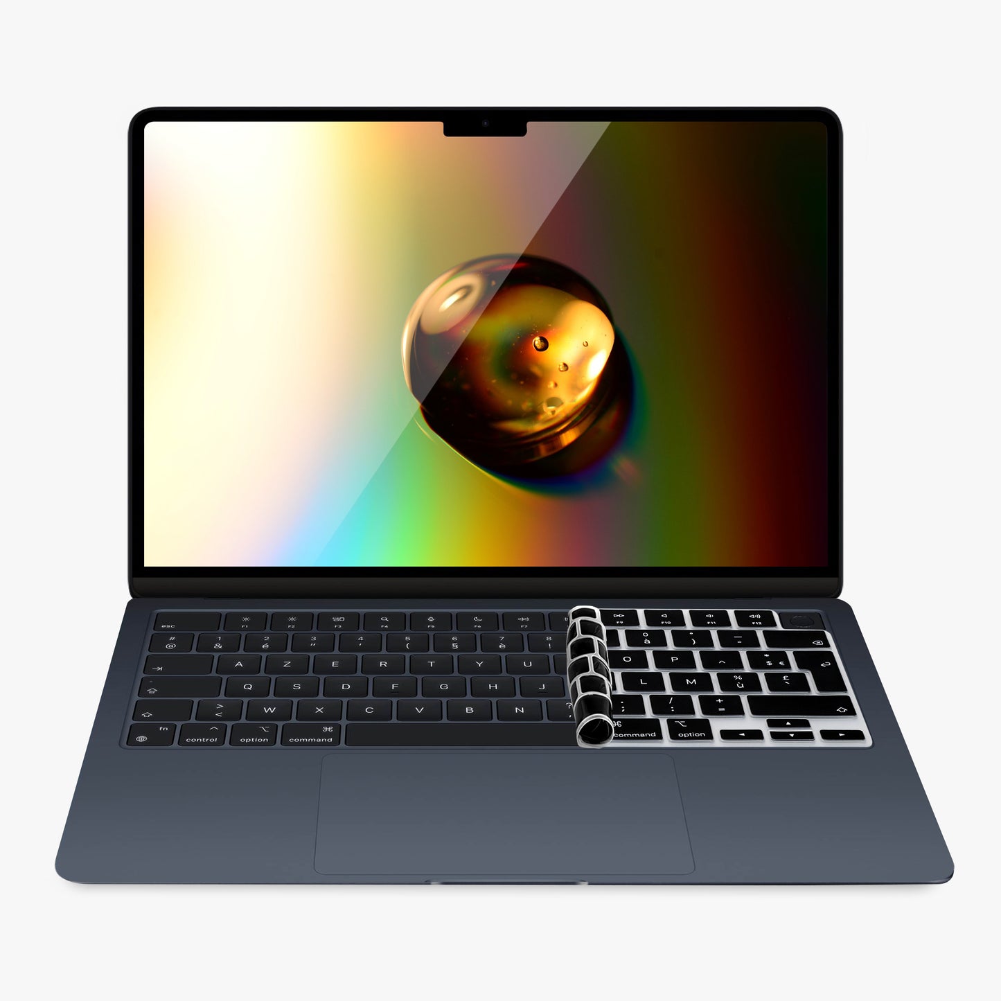 Silikon Tastaturschutz AZERTY (Frankreich, Belgien) kompatibel mit Apple Macbook Air 15 2023 M2 (A2941)