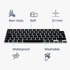 Silikon Tastaturschutz AZERTY (Frankreich Belgien) kompatibel mit Apple Macbook Air 15 2023 M2 (A2941) - Schwarz