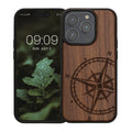 kwmobile Hülle kompatibel mit iPhone 15 Pro Handy Cover TPU Handyhülle Kompass Vintage