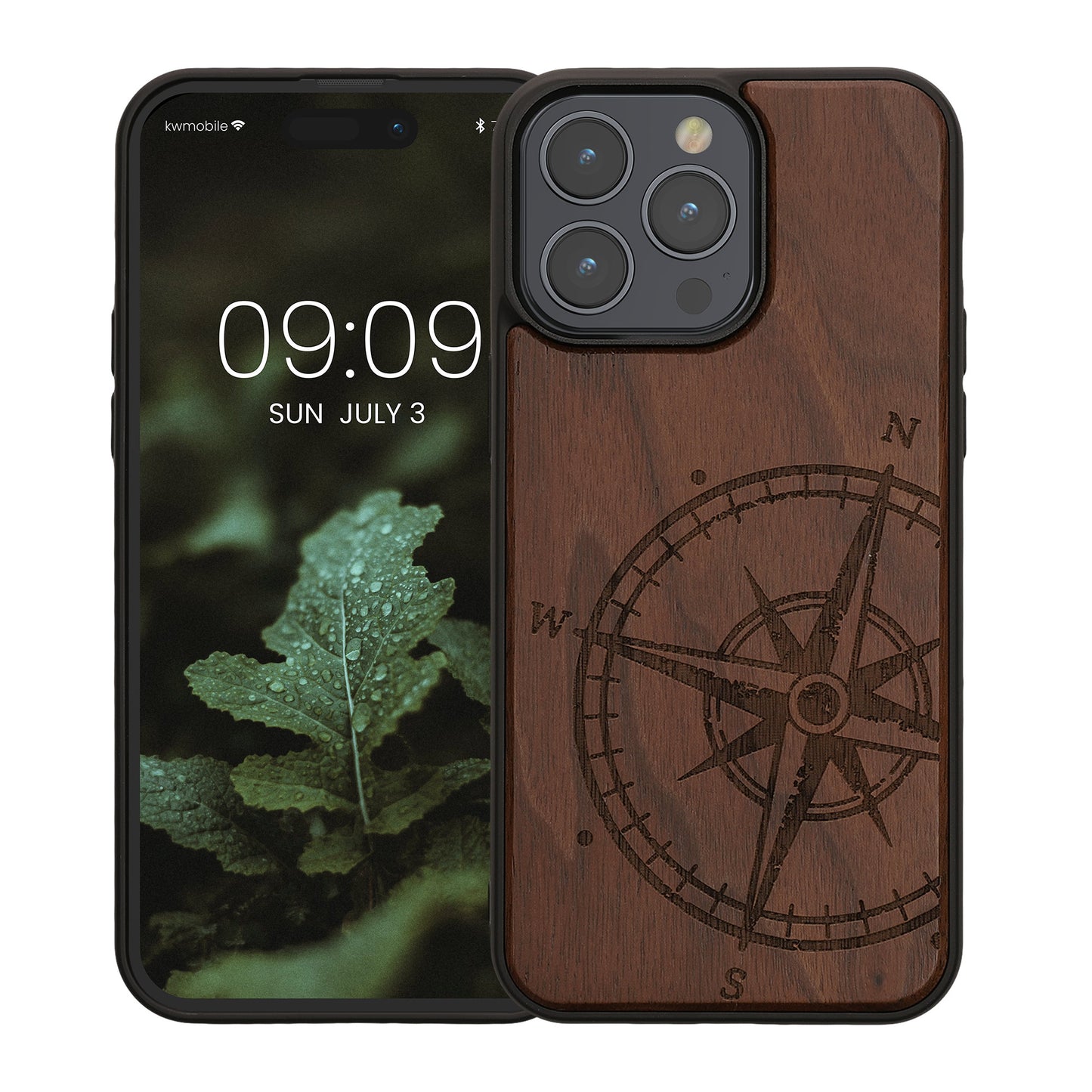 kwmobile Hülle kompatibel mit iPhone 15 Pro Max Handy Cover TPU Handyhülle Kompass Vintage