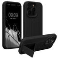 kwmobile Handyhülle für Apple iPhone 15 Pro mit Fingerhalter und Stand Schutzhülle Cover
