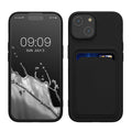 kwmobile Handyhülle kompatibel mit iPhone 15 Hülle - Handy Cover mit Fach für Karten - in Schwarz Schwarz  