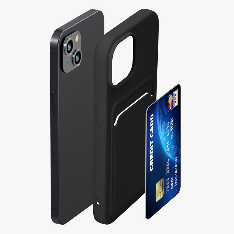 kwmobile Handyhülle kompatibel mit iPhone 15 - Handy Cover mit Fach für Karten