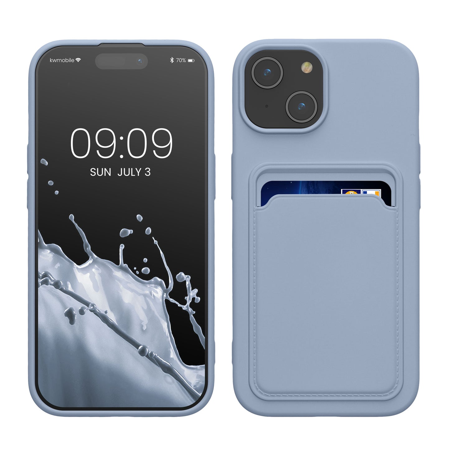 kwmobile Handyhülle kompatibel mit iPhone 15 Hülle - Handy Cover mit Fach für Karten - in Lavendel Lavendel  