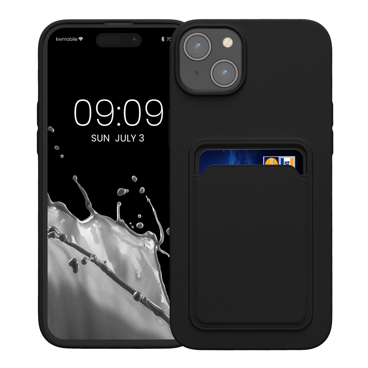 kwmobile Handyhülle kompatibel mit iPhone 15 Plus Hülle - Handy Cover mit Fach für Karten