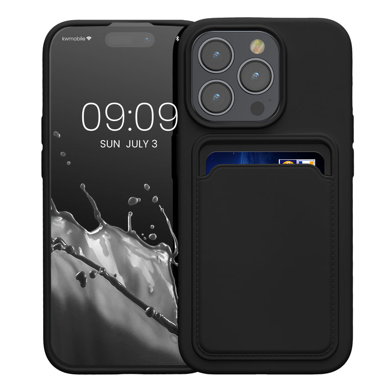 kwmobile Handyhülle kompatibel mit iPhone 15 Pro Hülle - Handy Cover mit Fach für Karten