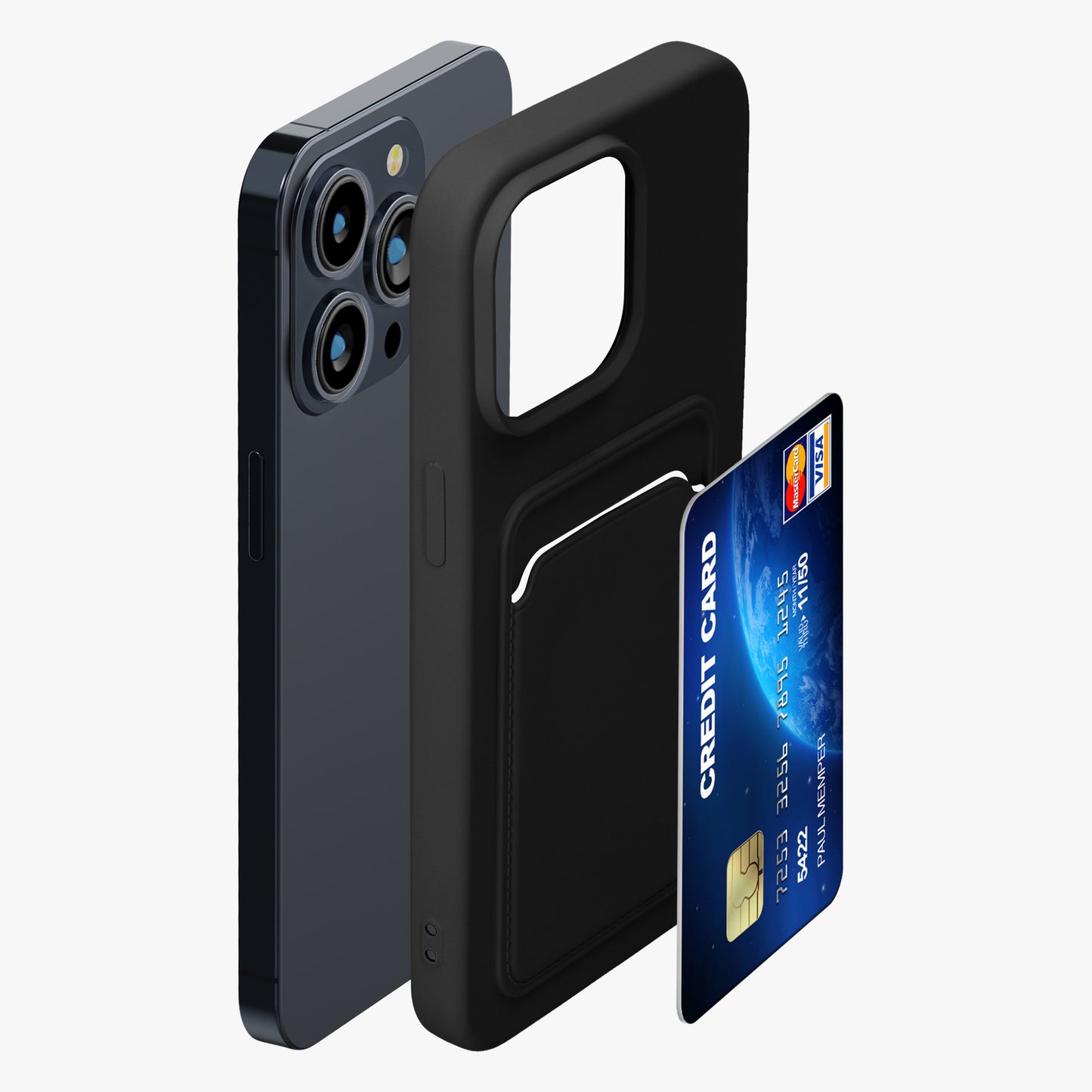 kwmobile Handyhülle kompatibel mit iPhone 15 Pro Max Hülle - Handy Cover mit Fach für Karten