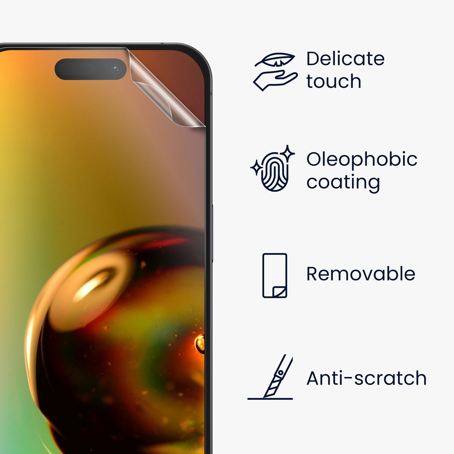 kwmobile Displayschutzfolie kompatibel mit iPhone 15 Set