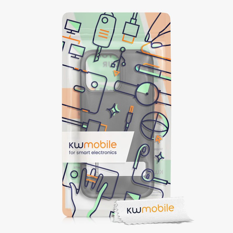 kwmobile Hülle kompatibel mit iPhone 15 Pro mit ausklappbarem Ständer