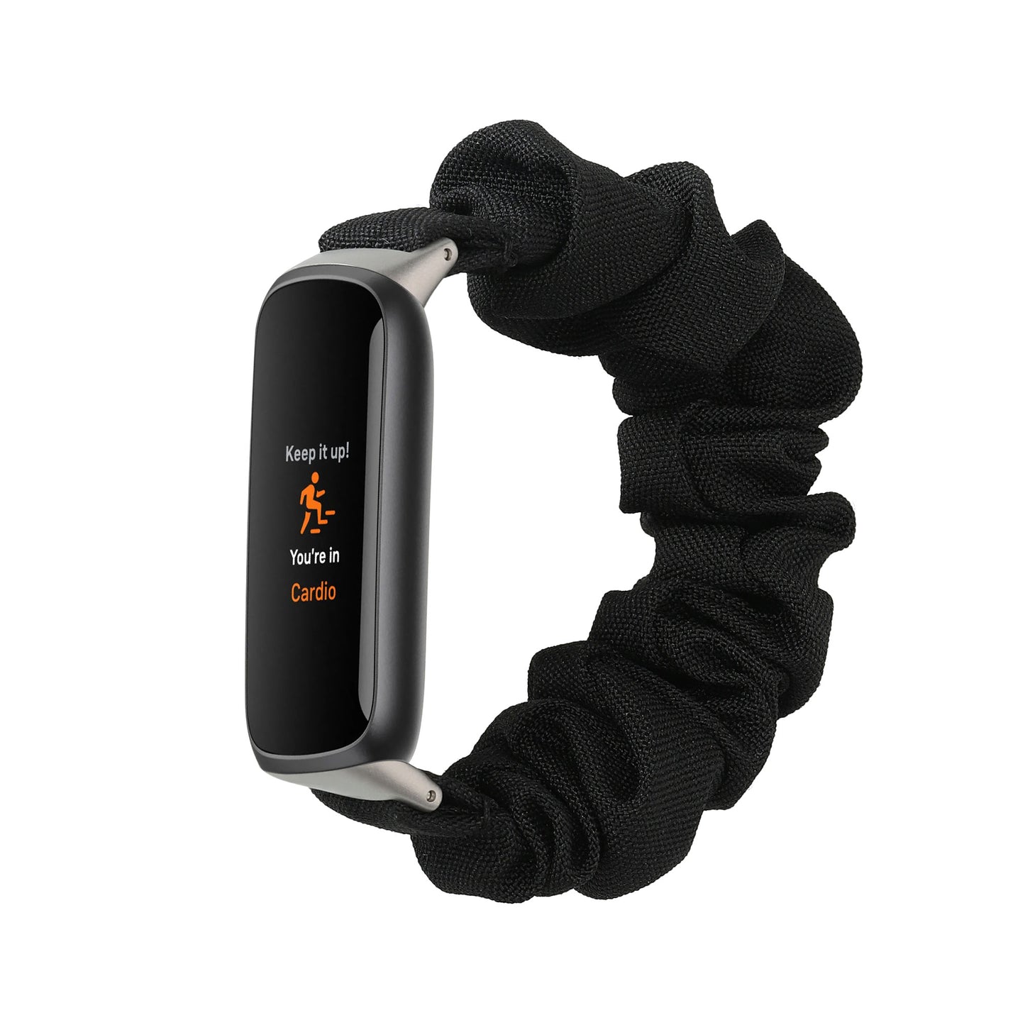 kwmobile Ersatz Armband kompatibel mit Fitbit Luxe - Smartwatch Scrunchie Haargummi Design Schwarz - Innenmaße Schwarz  