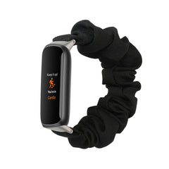 kwmobile Ersatz Armband kompatibel mit Fitbit Luxe - Smartwatch Scrunchie Haargummi Design Schwarz - Innenmaße Schwarz  