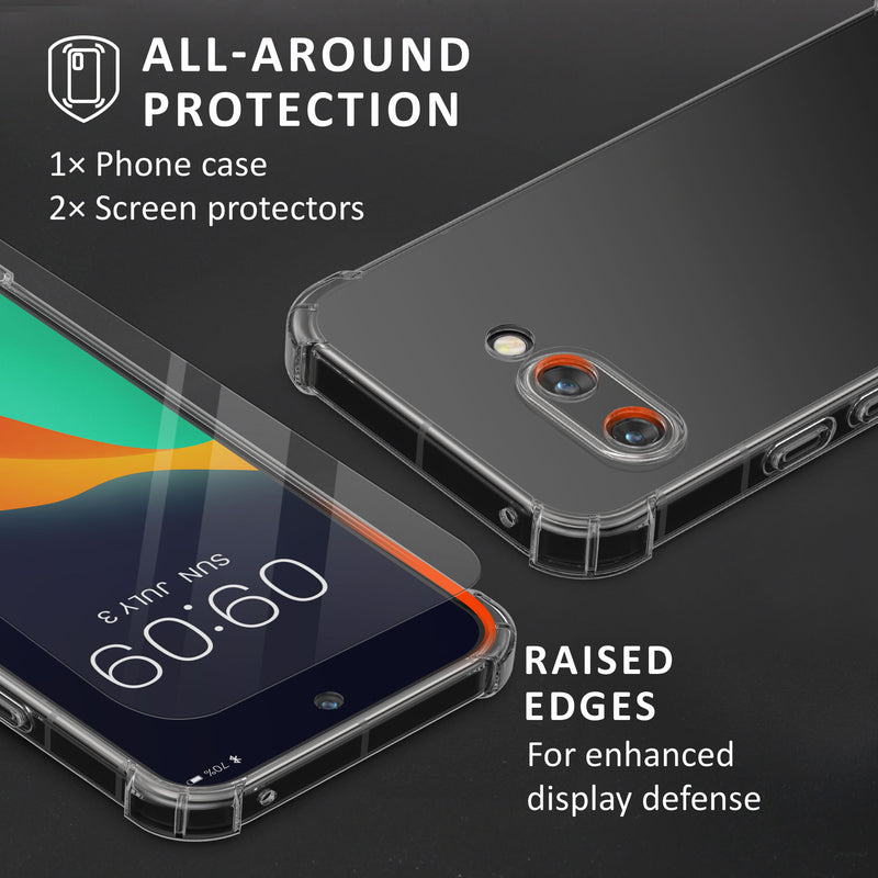 kalibri Hülle kompatibel mit Google Pixel 9a Case - Handyhülle mit 2x Glas Schutz Folie - Cover Handyhülle