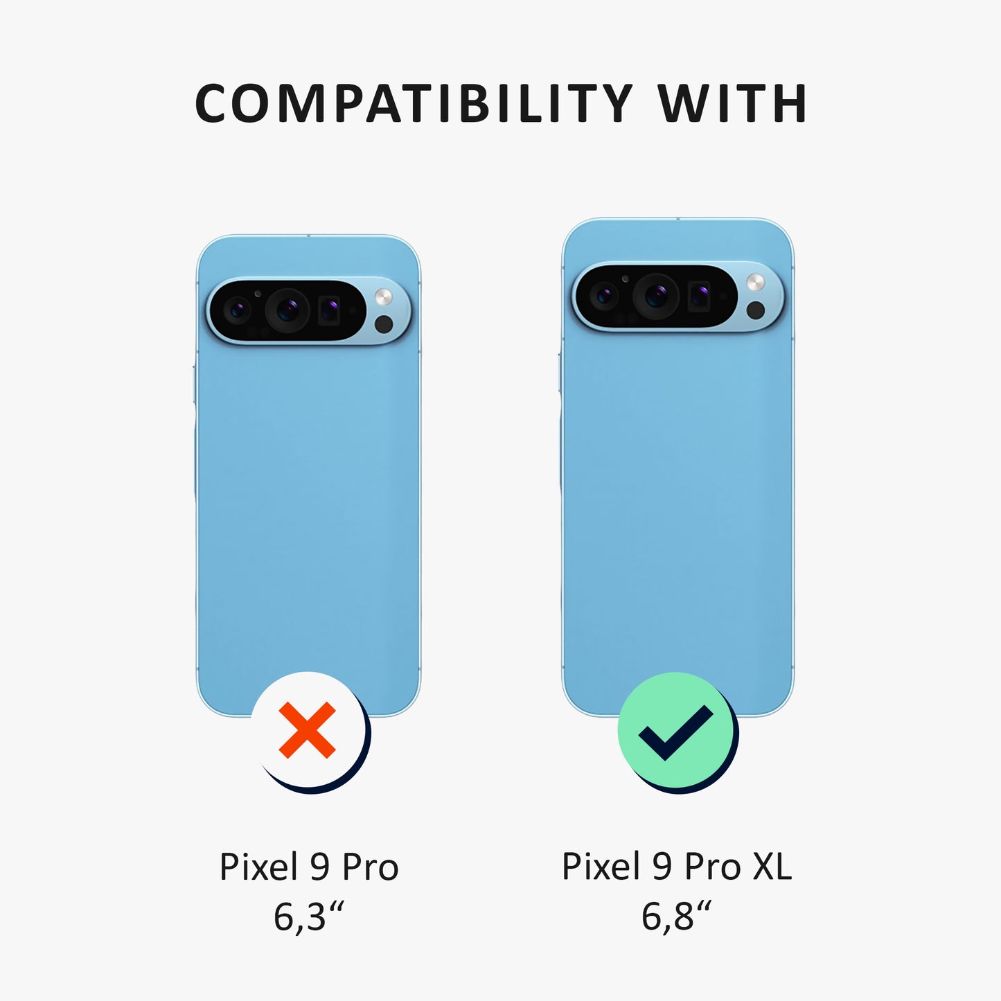 kalibri Hülle kompatibel mit Google Pixel 9 Pro XL Case - Handyhülle mit 2x Glas Schutz Folie - Cover Handyhülle