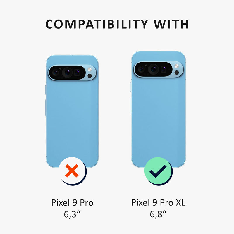 kalibri Hülle kompatibel mit Google Pixel 9 Pro XL Case - Handyhülle mit 2x Glas Schutz Folie - Cover Handyhülle