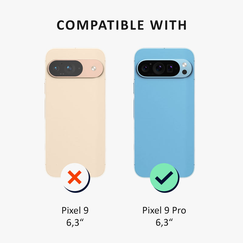 kalibri Hülle kompatibel mit Google Pixel 9 Pro Case - Handyhülle mit 2x Glas Schutz Folie - Cover Handyhülle