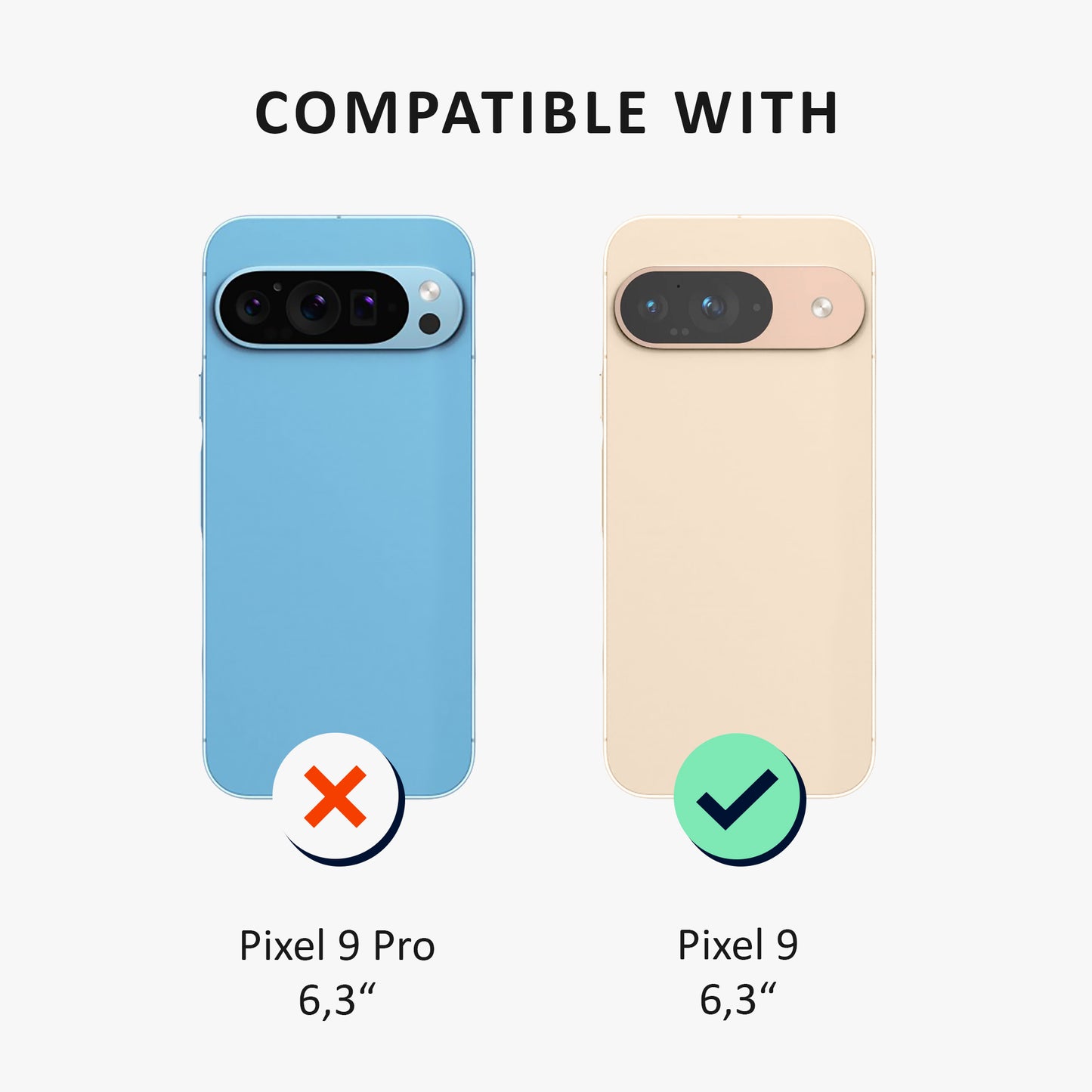 kalibri Hülle kompatibel mit Google Pixel 9 Case - Handyhülle mit 2x Glas Schutz Folie - Cover Handyhülle