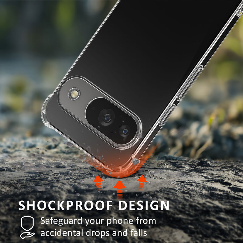kalibri Hülle kompatibel mit Google Pixel 9 Case - Handyhülle mit 2x Glas Schutz Folie - Cover Handyhülle