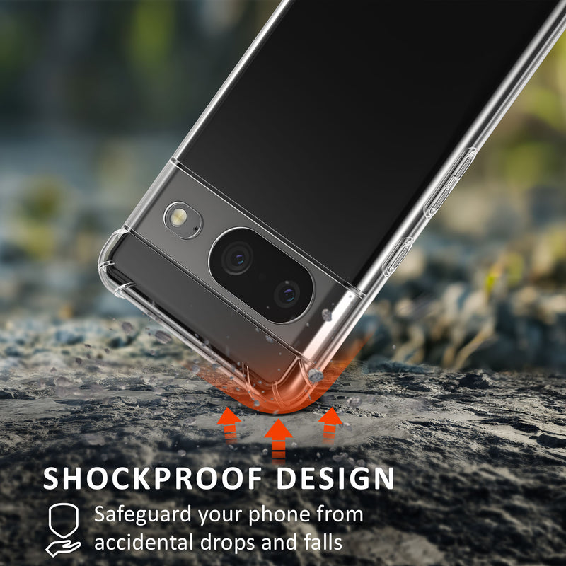 kalibri Hülle kompatibel mit Google Pixel 8 Case - Handyhülle mit 2x Glas Schutz Folie - Cover Handyhülle