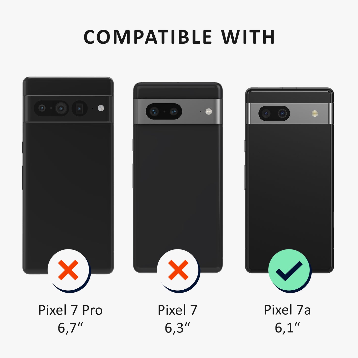 kalibri Hülle kompatibel mit Google Pixel 7a Case - Handyhülle mit 2x Glas Schutz Folie - Cover Handyhülle