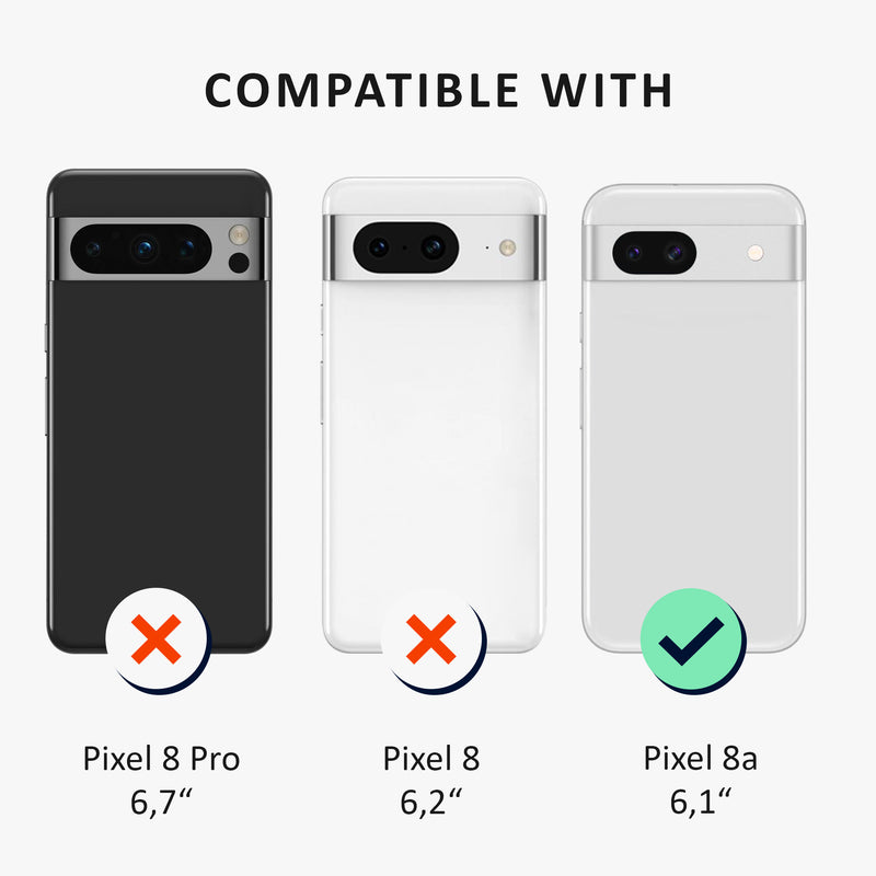 kalibri Hülle kompatibel mit Google Pixel 8a Case - Handyhülle mit 2x Glas Schutz Folie - Cover Handyhülle