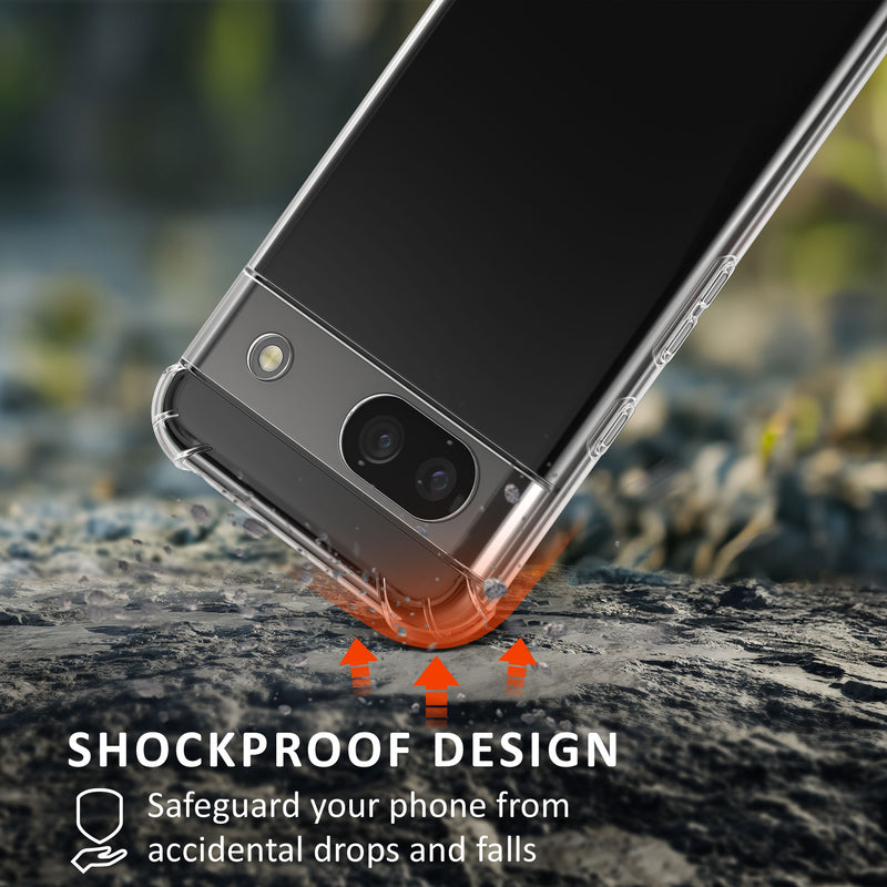 kalibri Hülle kompatibel mit Google Pixel 8a Case - Handyhülle mit 2x Glas Schutz Folie - Cover Handyhülle