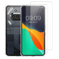 kalibri Hülle kompatibel mit Nothing Phone 3a Case - Handyhülle mit 2x Glas Schutz Folie - Cover Handyhülle in Transparent Transparent  