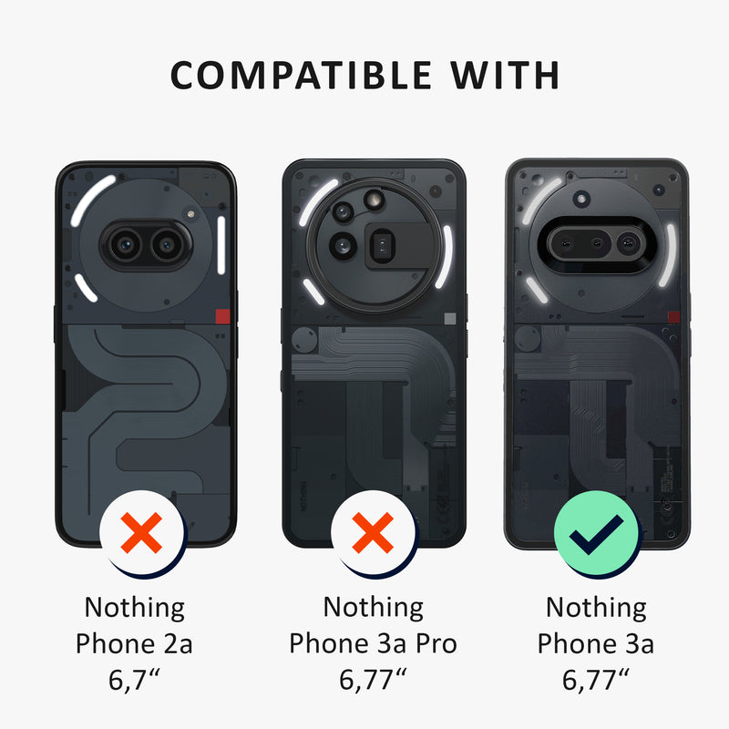 kalibri Hülle kompatibel mit Nothing Phone 3a Case - Handyhülle mit 2x Glas Schutz Folie - Cover Handyhülle