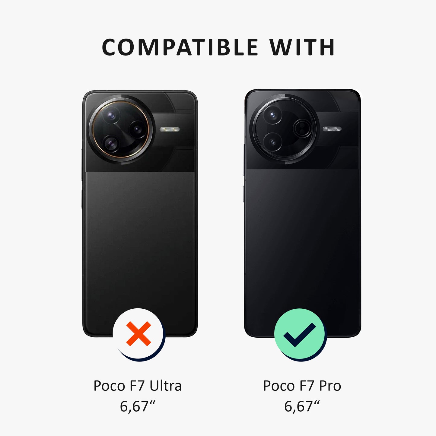 kalibri Hülle kompatibel mit Xiaomi Poco F7 Pro Case - Handyhülle mit 2x Glas Schutz Folie - Cover Handyhülle