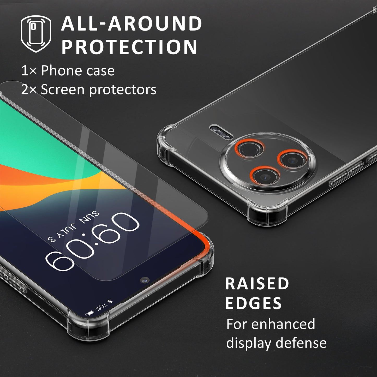 kalibri Hülle kompatibel mit Xiaomi Poco F7 Pro Case - Handyhülle mit 2x Glas Schutz Folie - Cover Handyhülle