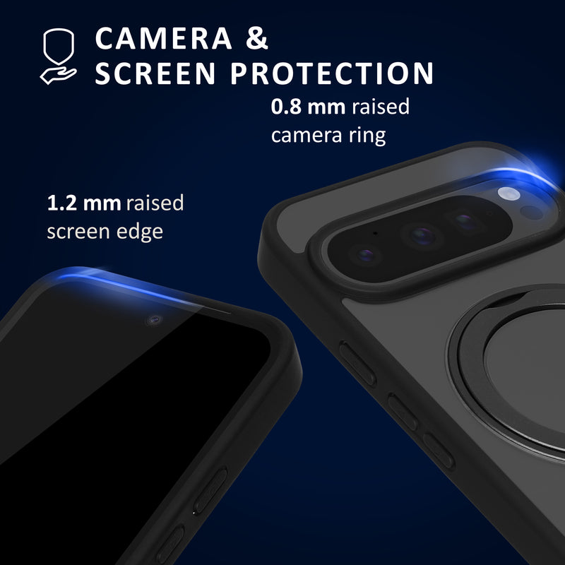 kalibri Schutzhülle mit Standringhalter kompatibel mit Google Pixel 10 Pro XL Hülle - Kickstand 360° Ring Hardcase kompatibel mit MagSafe