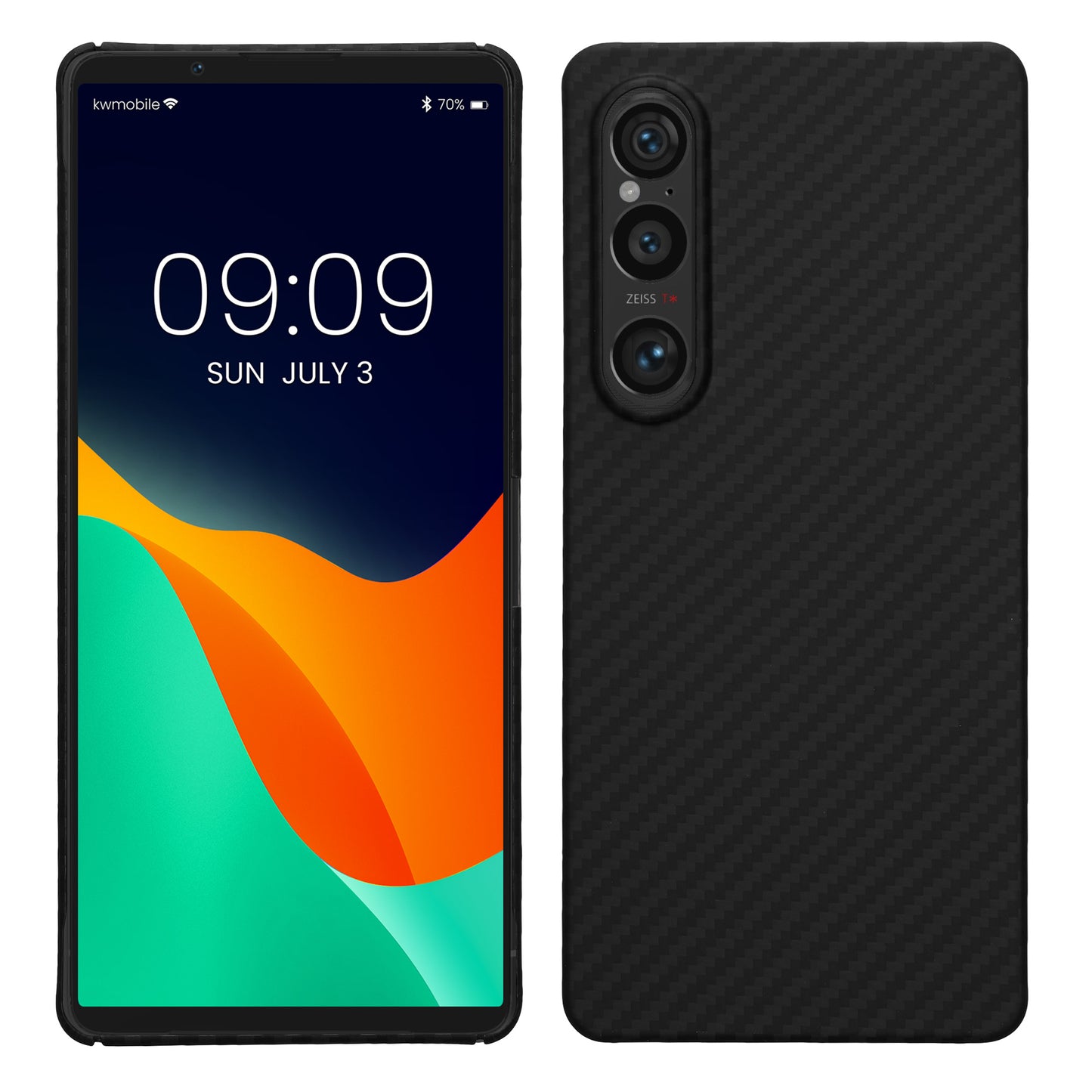 kalibri Schutzhülle kompatibel mit Sony Xperia 1 VI - Hülle Aramid - Handy Cover Case Handyhülle Schwarz matt Schwarz matt  