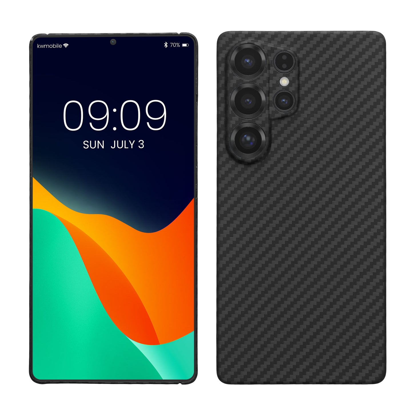 kalibri Schutzhülle kompatibel mit Samsung Galaxy S25 Ultra - Hülle Aramid - Handy Cover Case Handyhülle Schwarz matt Schwarz matt  