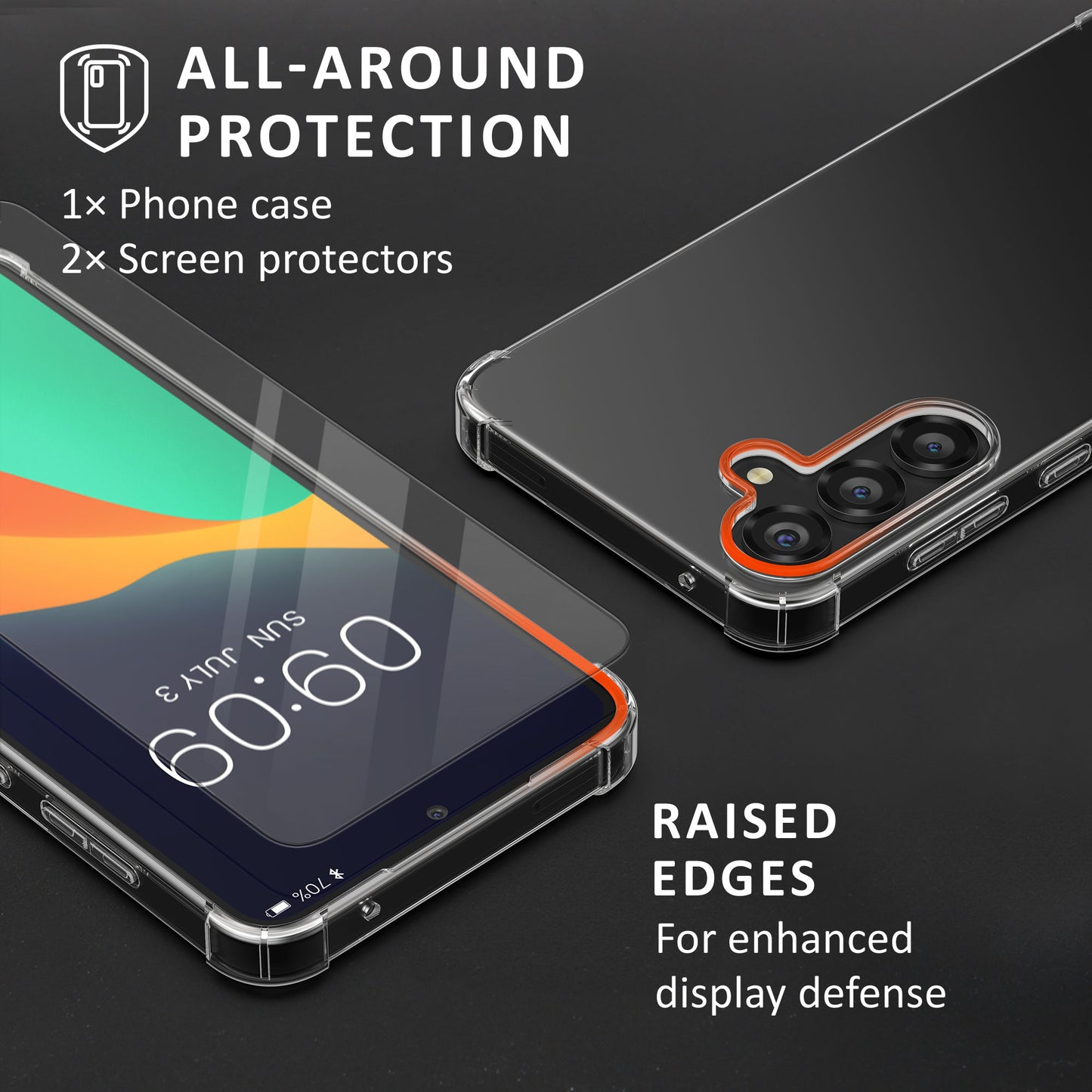 kalibri Hülle kompatibel mit Samsung Galaxy S25 Case - Handyhülle mit 2x Glas Schutz Folie - Cover Handyhülle