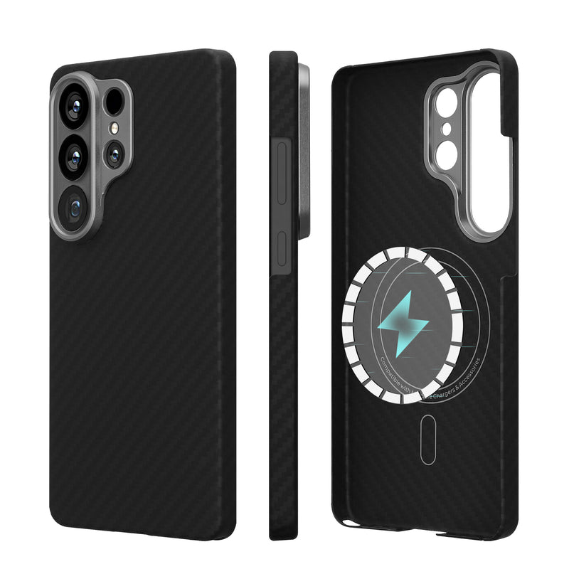 kalibri Hülle für Samsung Galaxy S26 Ultra Hülle - Aramid Handy Schutzhülle - Cover Case Handyhülle - Kompatibel mit MagSafe Schwarz matt Schwarz matt  