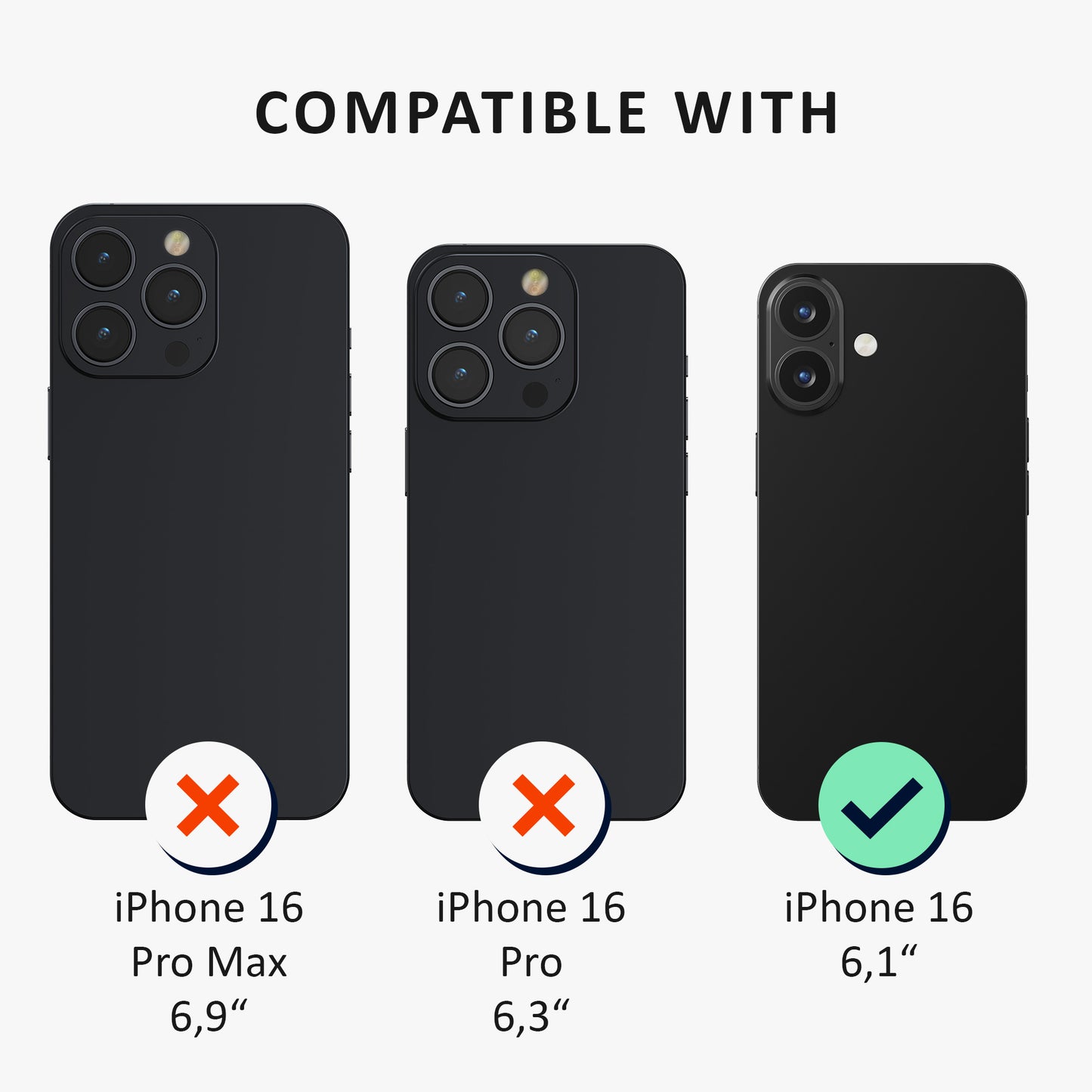 kalibri Hülle kompatibel mit Apple iPhone 16 Case - Handyhülle mit 2x Glas Schutz Folie - Cover Handyhülle