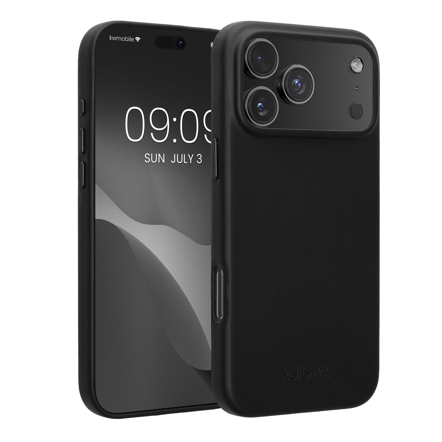 kalibri Schutzhülle kompatibel mit Apple iPhone 17 Pro Max - Hülle Leder - Hardcover Handy Cover Case Schwarz Schwarz  