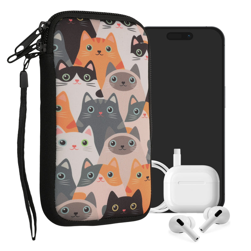 kwmobile Handytasche für Smartphones - Handy Tasche Hülle Cover Case Schutzhülle - Vögel Ast - 15,2 x 8,3 cm Innenmaße