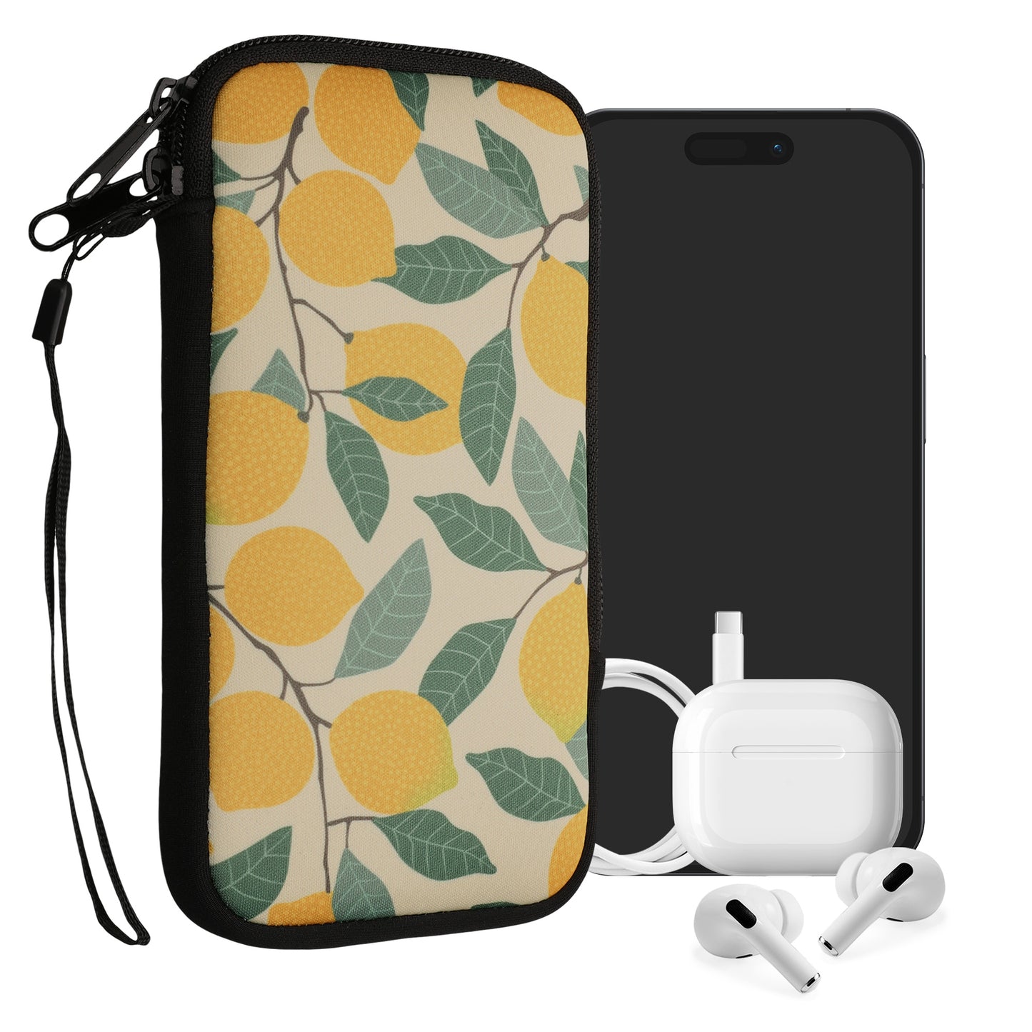 kwmobile Handytasche für Smartphones - Handy Tasche Hülle Cover Case Schutzhülle - Vögel Ast - 15,2 x 8,3 cm Innenmaße