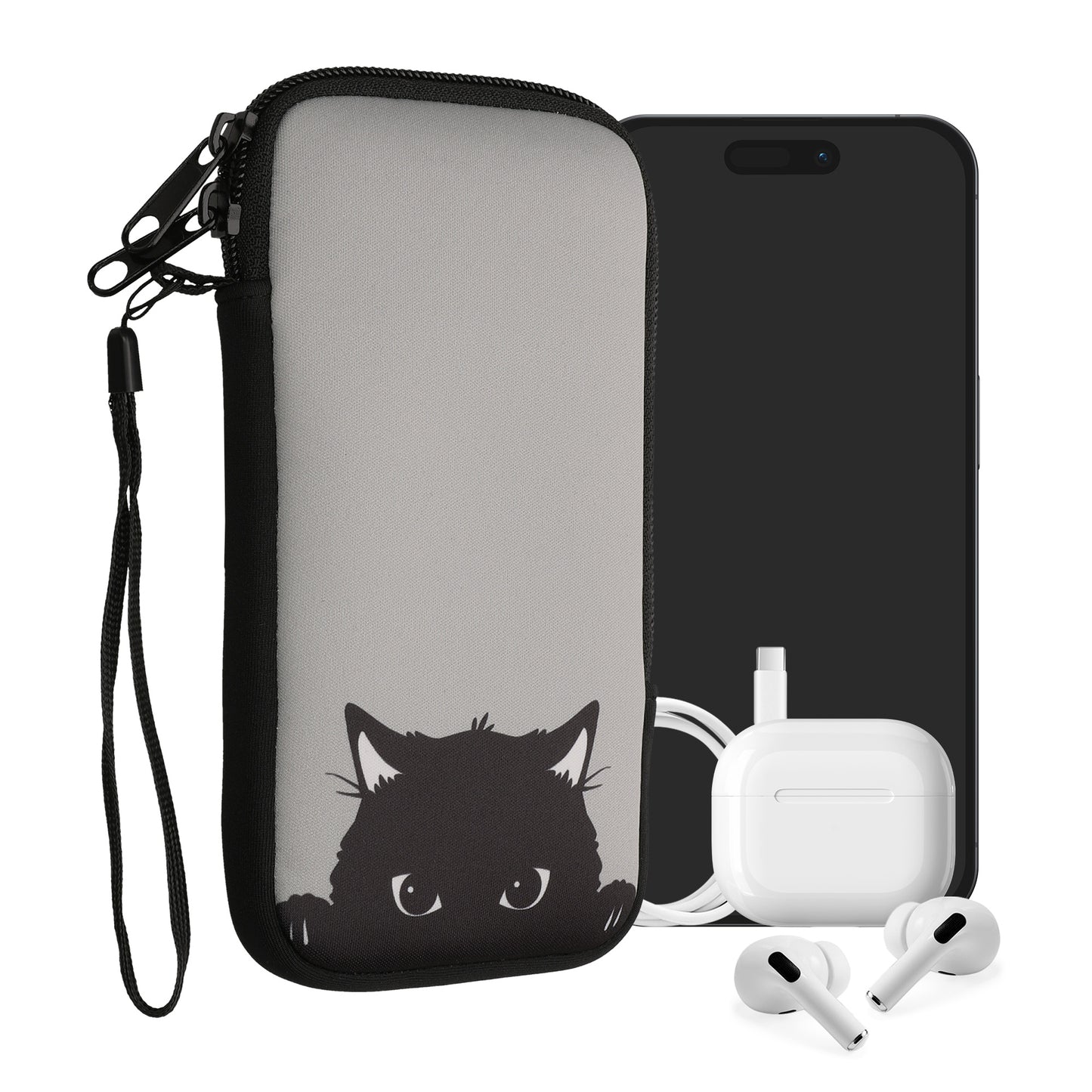 kwmobile Handytasche für Smartphones - Handy Tasche Hülle Cover Case Schutzhülle - Vögel Ast - 15,2 x 8,3 cm Innenmaße