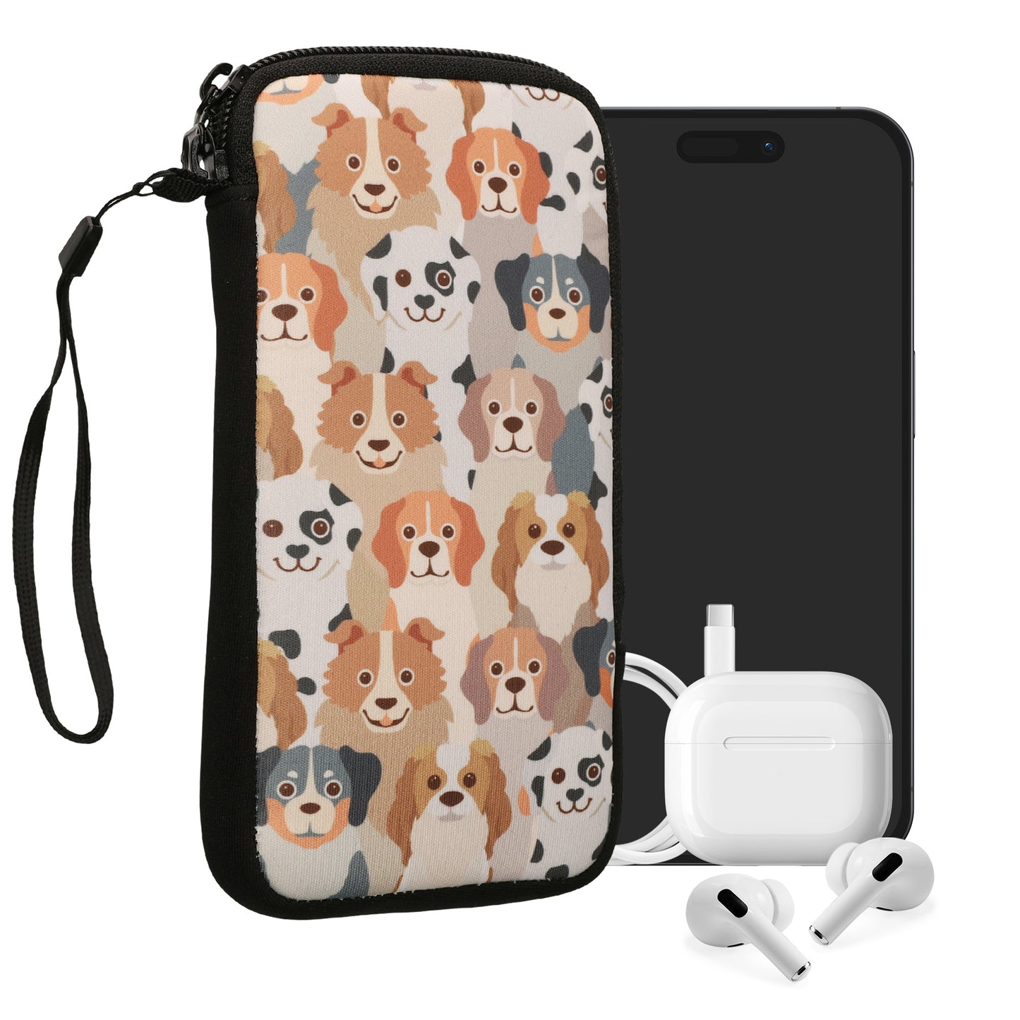 kwmobile Handytasche für Smartphones - Handy Tasche Hülle Cover Case Schutzhülle - Vögel Ast - 15,2 x 8,3 cm Innenmaße