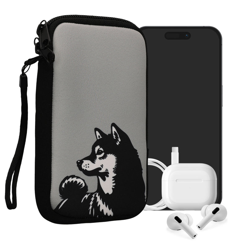 kwmobile Handytasche für Smartphones - Handy Tasche Hülle Cover Case Schutzhülle - Vögel Ast - 15,2 x 8,3 cm Innenmaße