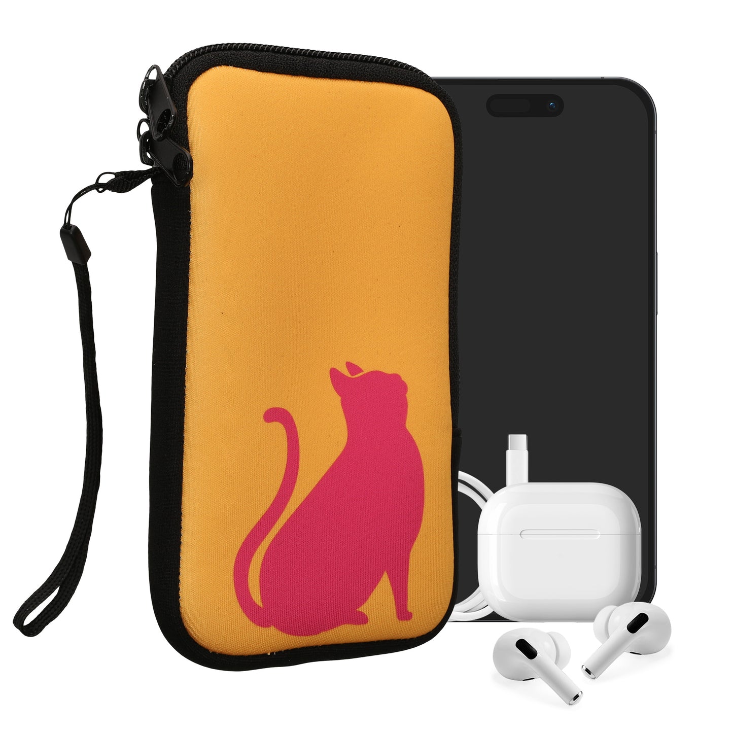 kwmobile Handytasche für Smartphones - Handy Tasche Hülle Cover Case Schutzhülle - Vögel Ast - 15,2 x 8,3 cm Innenmaße