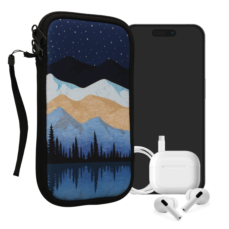 kwmobile Handytasche für Smartphones - Handy Tasche Hülle Cover Case Schutzhülle - Vögel Ast - 15,2 x 8,3 cm Innenmaße