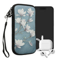 kwmobile Handytasche für Smartphones - Handy Tasche Hülle Cover Case Schutzhülle - Vögel Ast - 15,2 x 8,3 cm Innenmaße