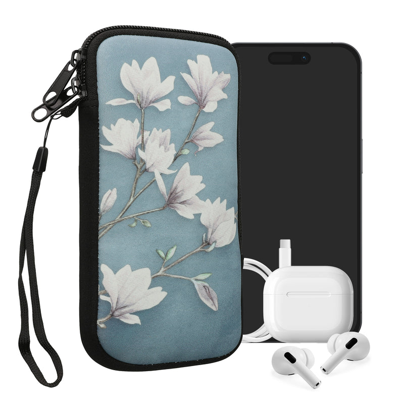 kwmobile Handytasche für Smartphones - Handy Tasche Hülle Cover Case Schutzhülle - Vögel Ast - 15,2 x 8,3 cm Innenmaße