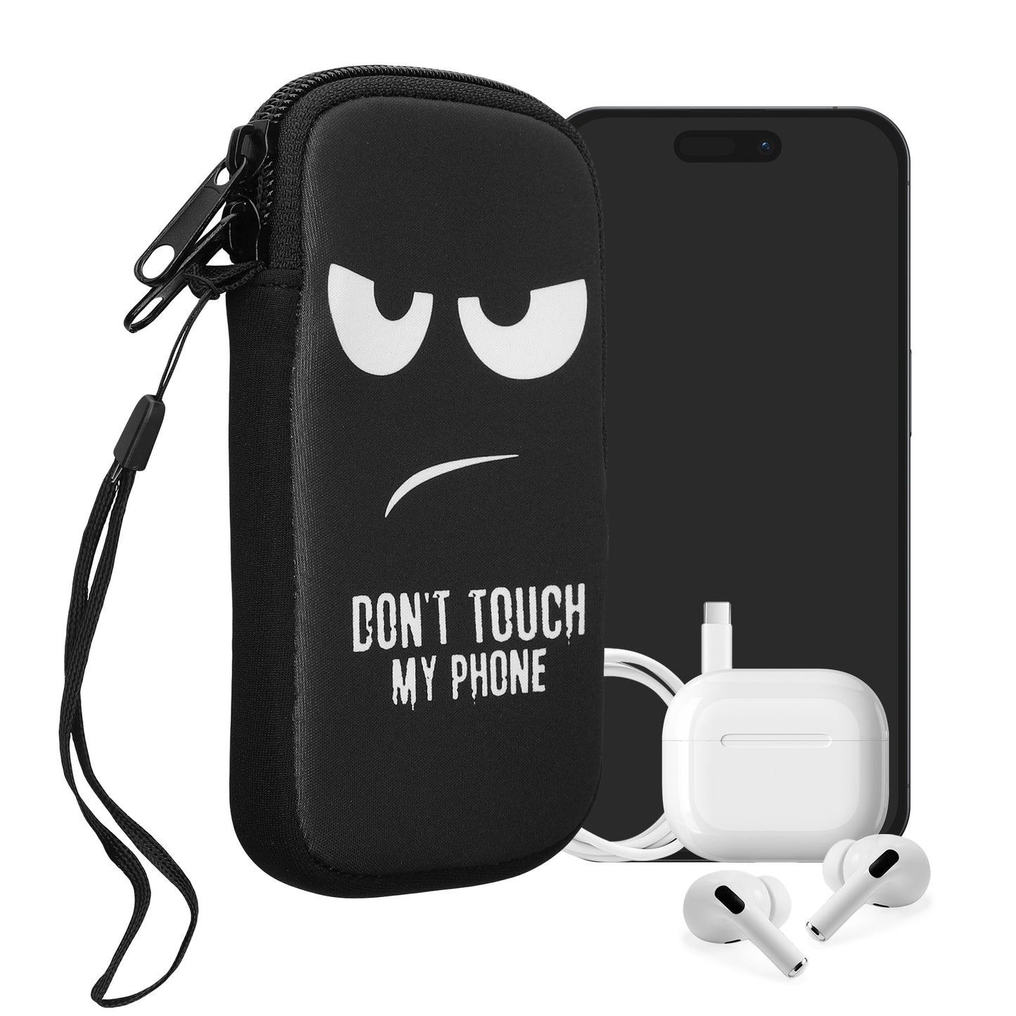 kwmobile Handytasche für Smartphones - Handy Tasche Hülle Cover Case Schutzhülle - Vögel Ast - 15,2 x 8,3 cm Innenmaße