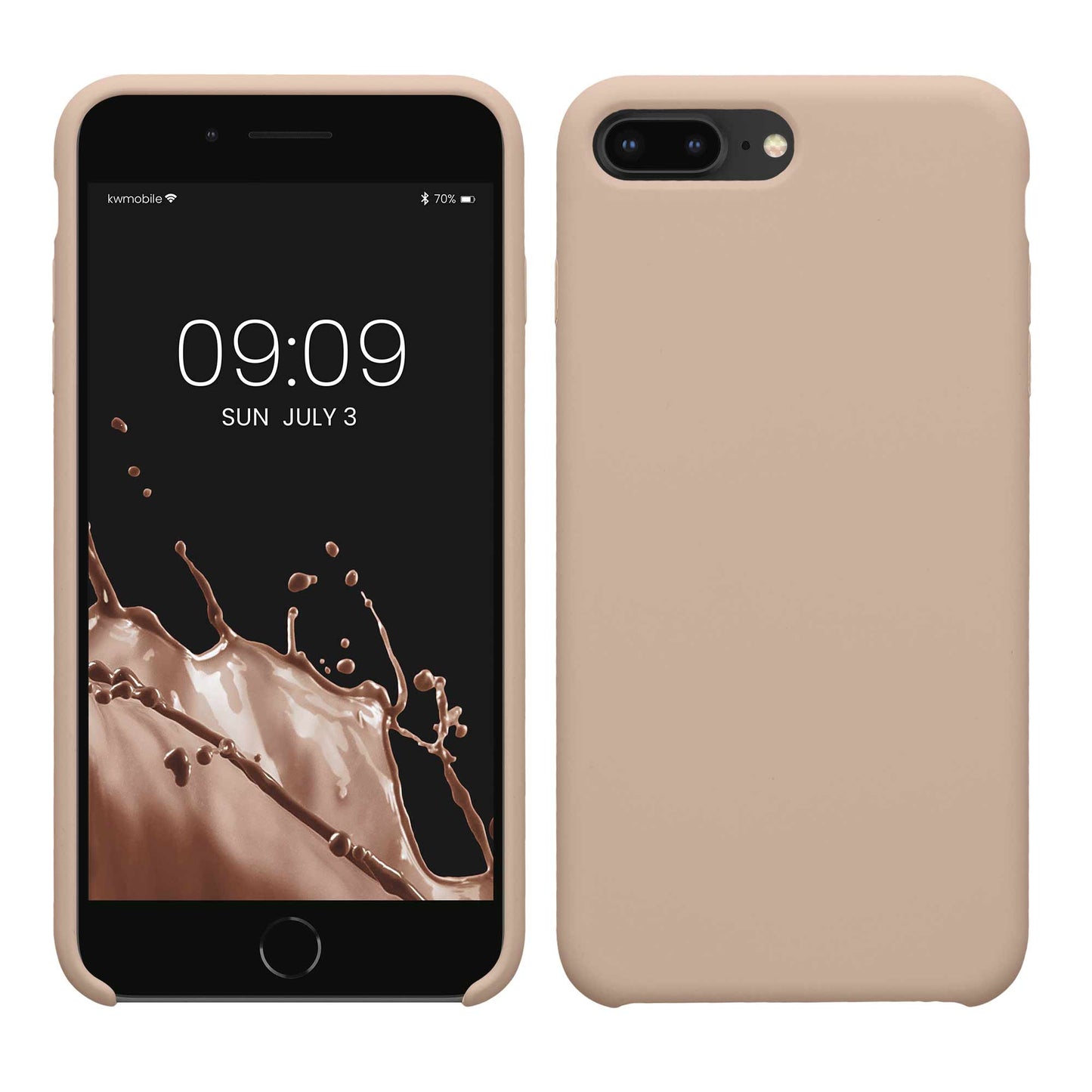 kwmobile Handyhülle für Apple iPhone 7 Plus / iPhone 8 Plus Hülle - Case Silikon - Kabelloses Laden - Schutzhülle Cover