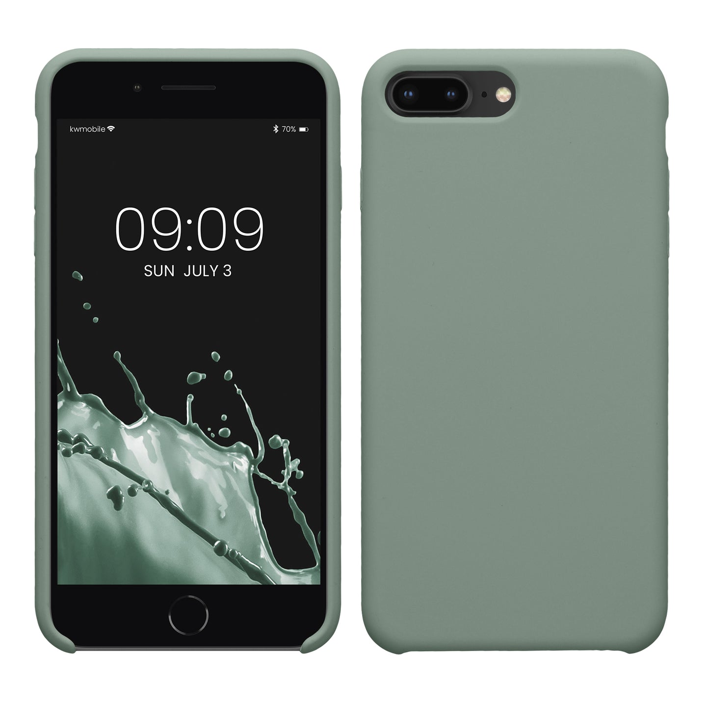 kwmobile Handyhülle für Apple iPhone 7 Plus / iPhone 8 Plus Hülle - Case Silikon - Kabelloses Laden - Schutzhülle Cover